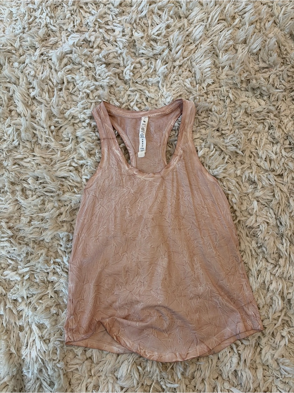 lululemon athletica Pale Rose Crinkled Racerback Tank